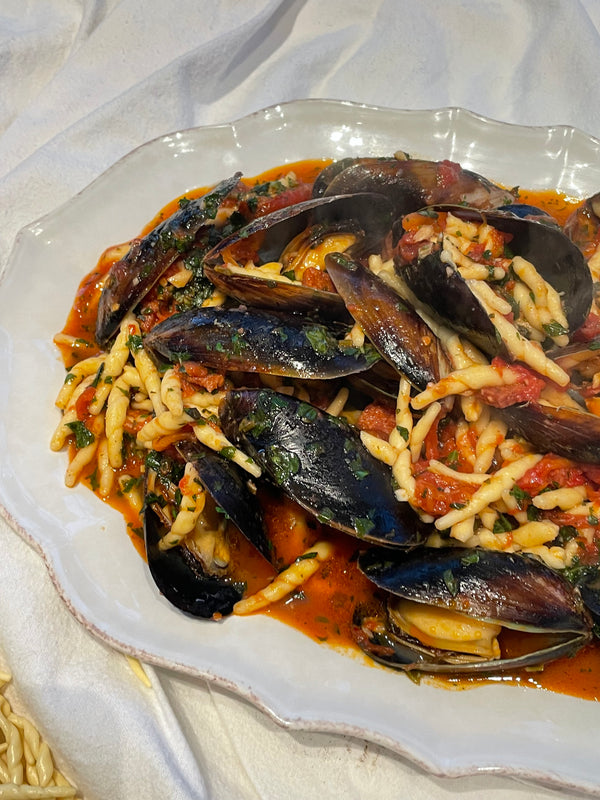 'nduja mussels, pasta with mussels, spicy pasta recipe